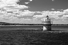 Old Duxbury Pier Lighthouse Tower -BW